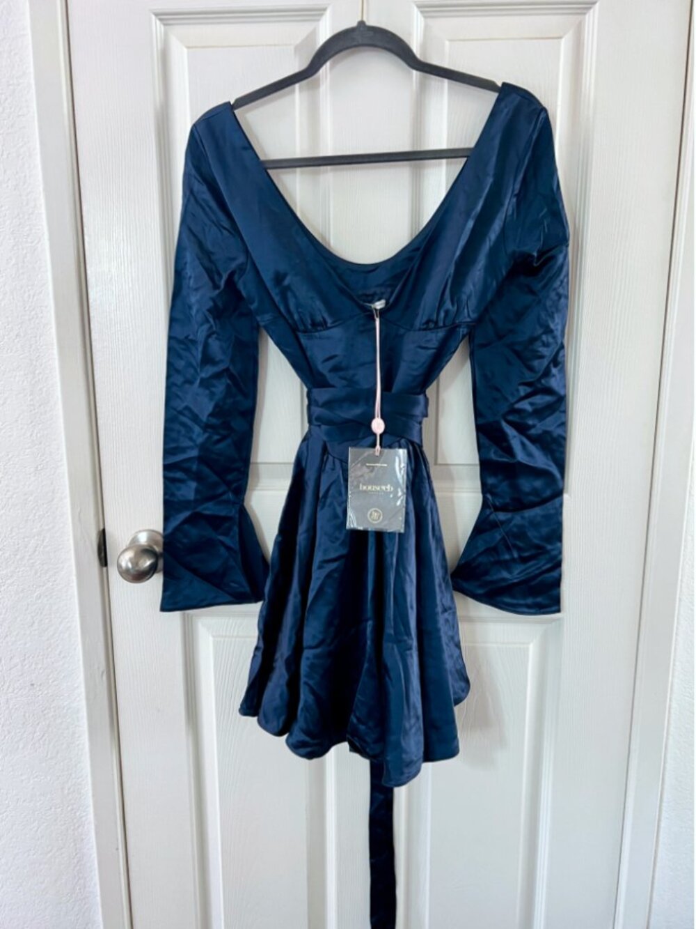 House of CB Dominique Navy Plunge Mini Dress (Bigger Cup) - Picture 6 of 8